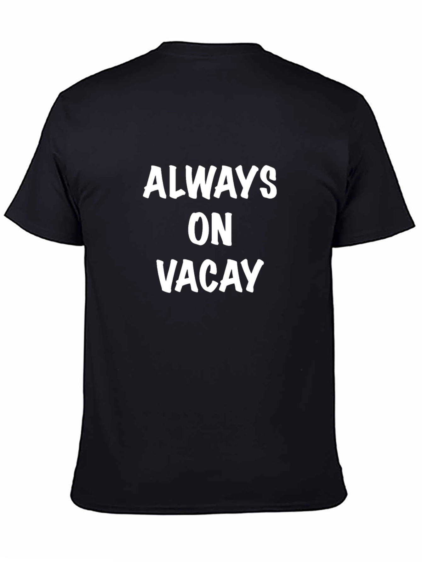Always On Vacay Black Graphic T-Shirt