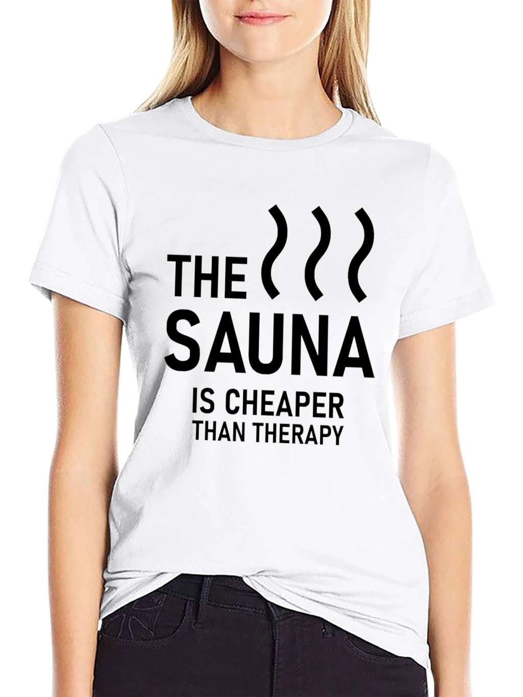 Sauna Therapy Humor Black T-Shirt