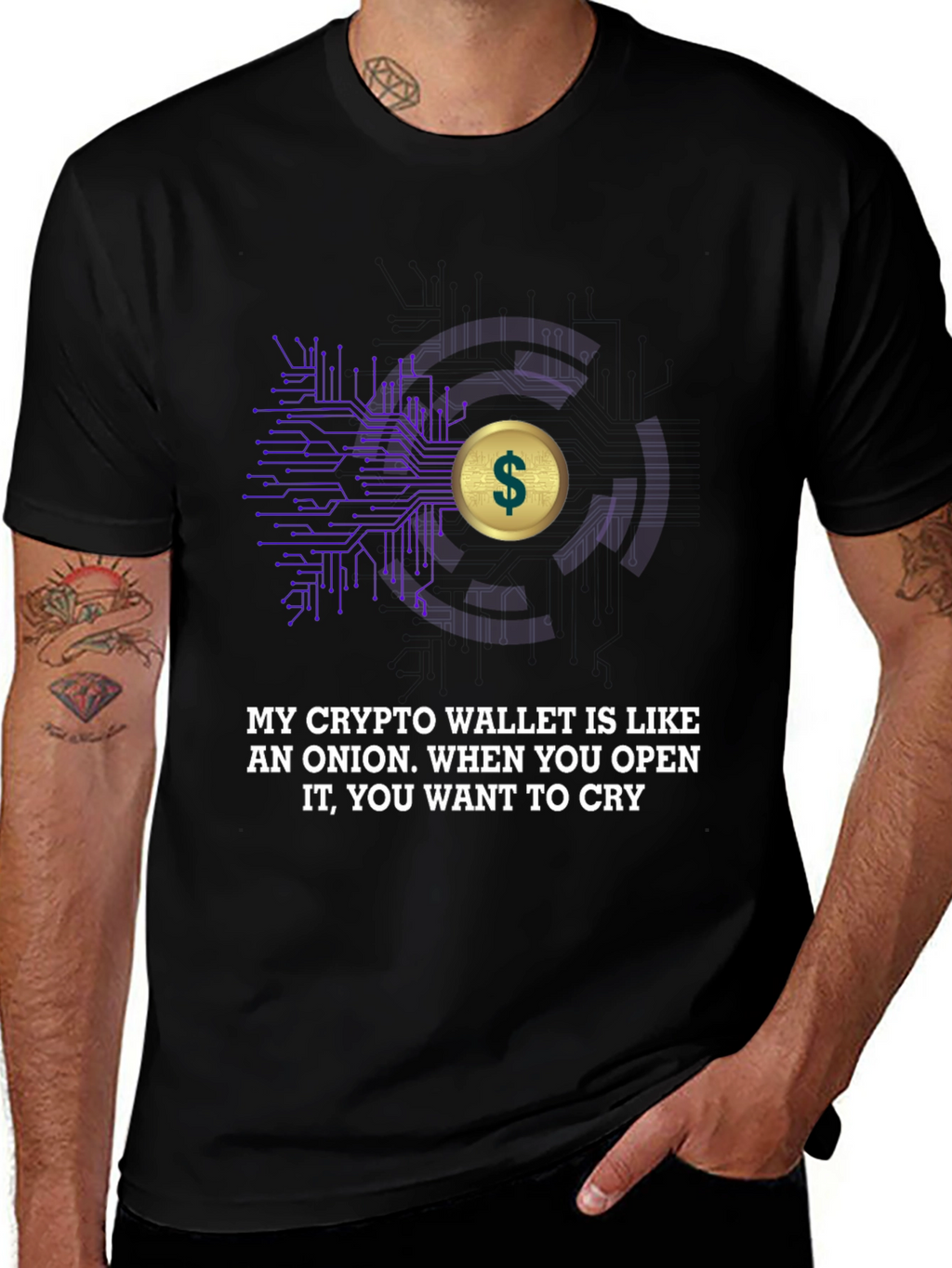 Crypto Wallet T-Shirt - Onion Humor Tee