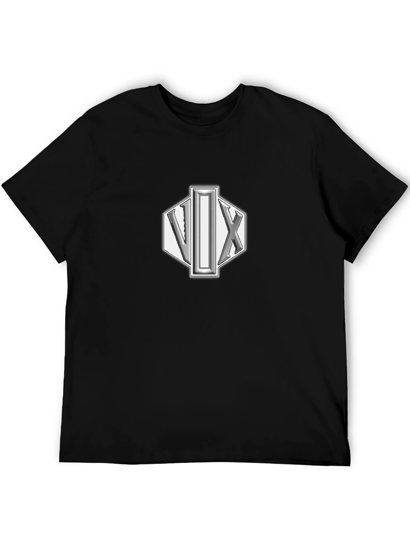 VIX Geometric Logo Black T-Shirt