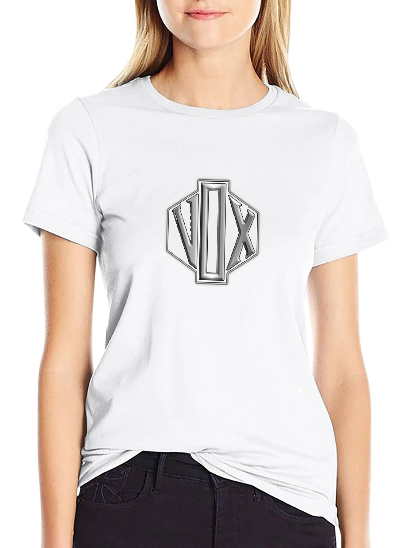 VIX Geometric Logo Black T-Shirt