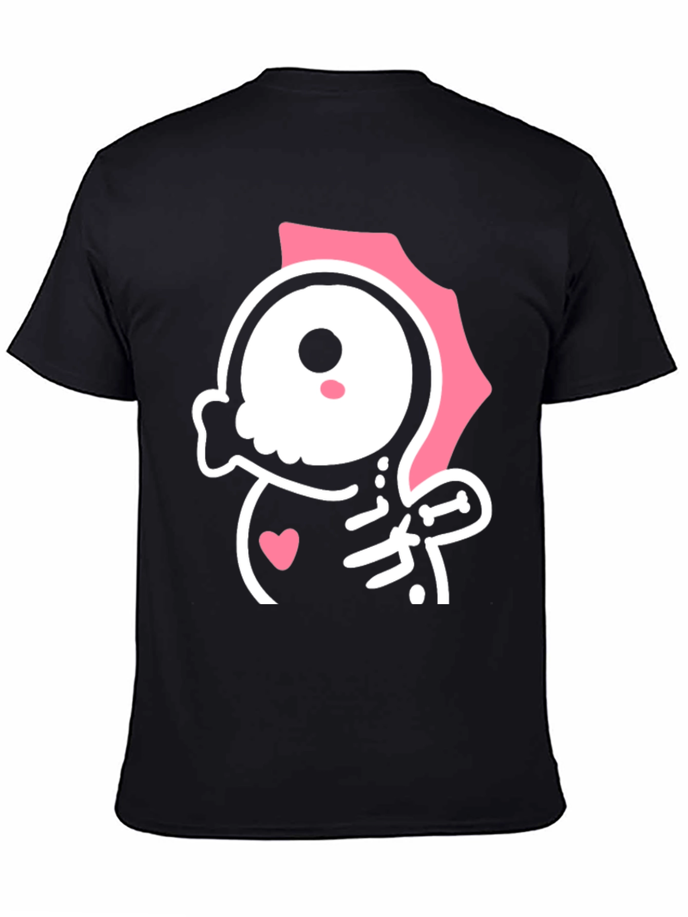Cute Kawaii Skull T-Shirt - Pink and Black