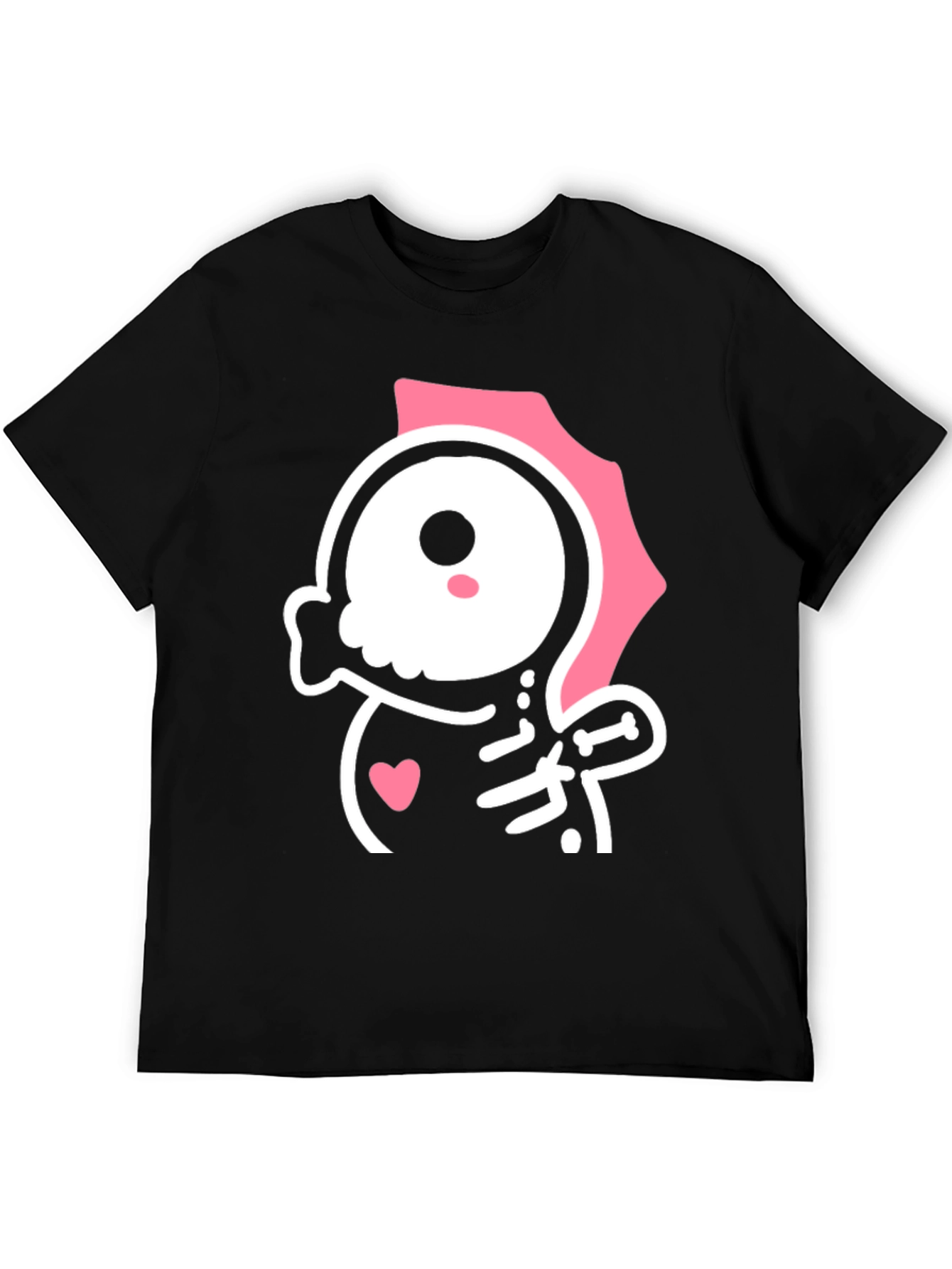 Cute Kawaii Skull T-Shirt - Pink and Black