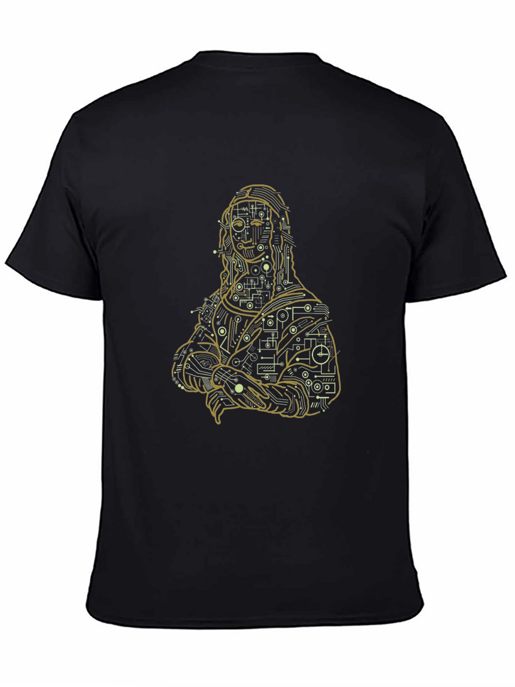 Mona Lisa Tech Circuit T-Shirt - Black