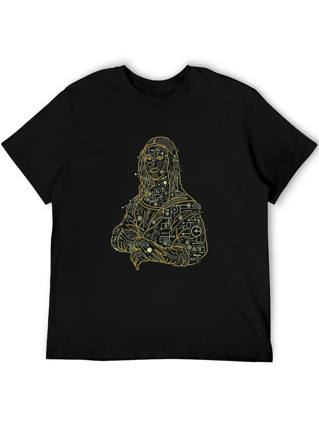 Mona Lisa Tech Circuit T-Shirt - Black
