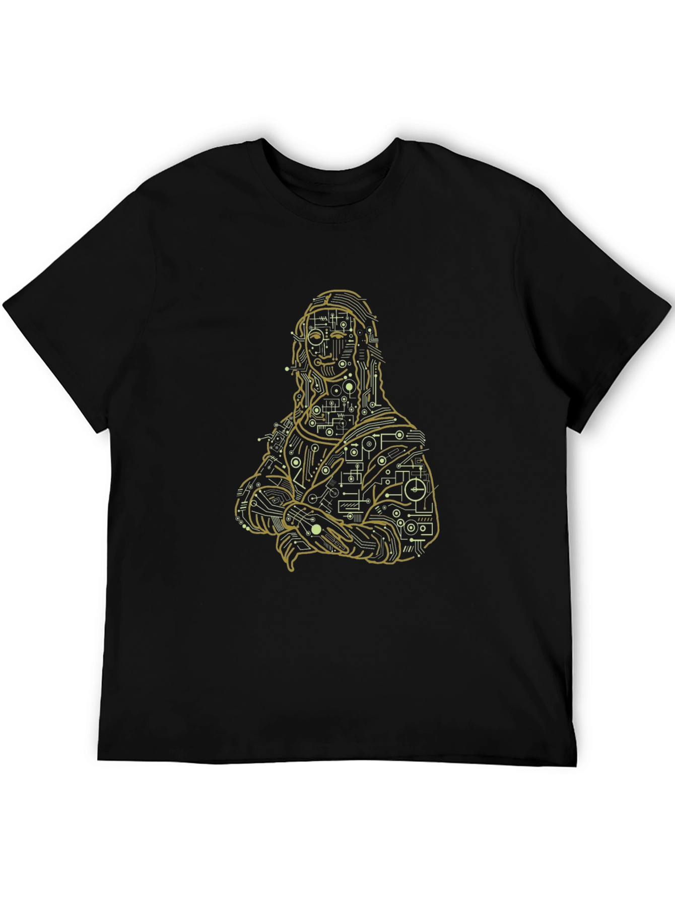 Mona Lisa Tech Circuit T-Shirt - Black