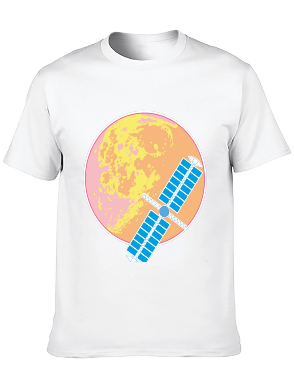 Space Satellite Graphic T-Shirt -  Black