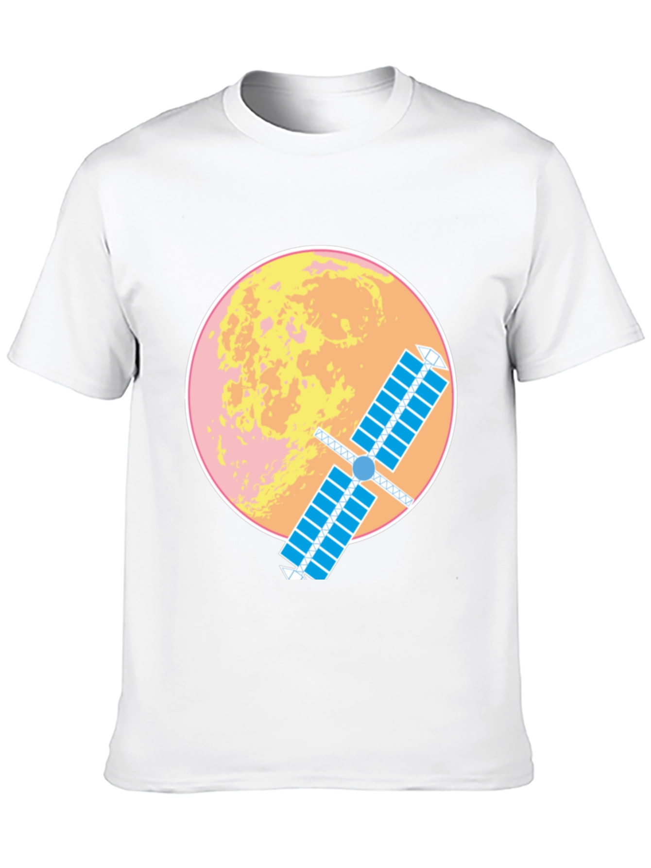 Space Satellite Graphic T-Shirt -  Black