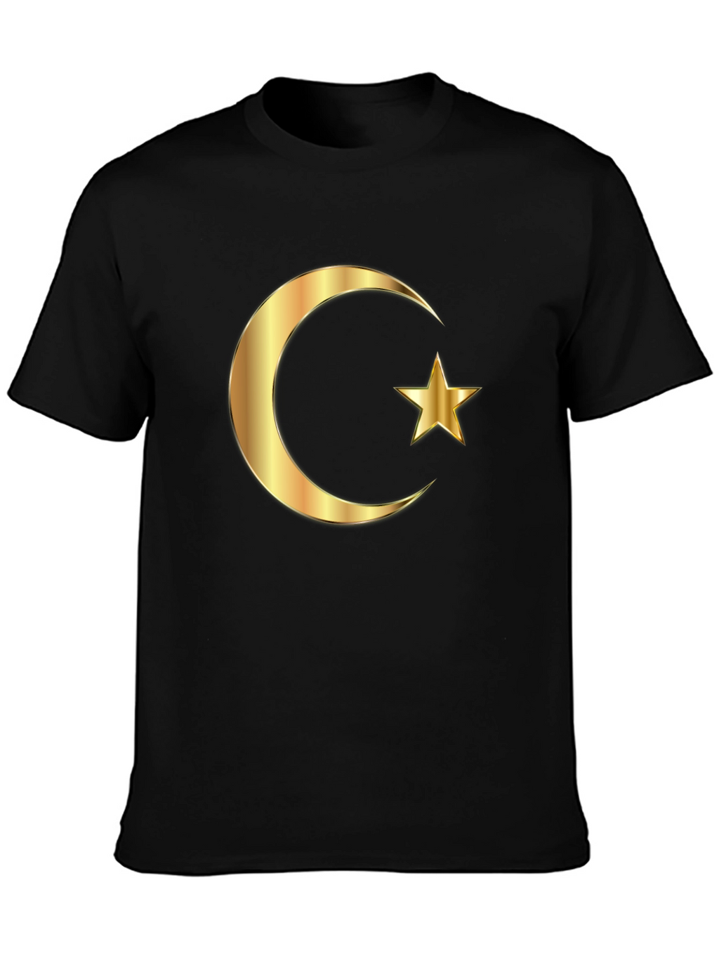 Crescent Moon & Star Graphic Black T-Shirt