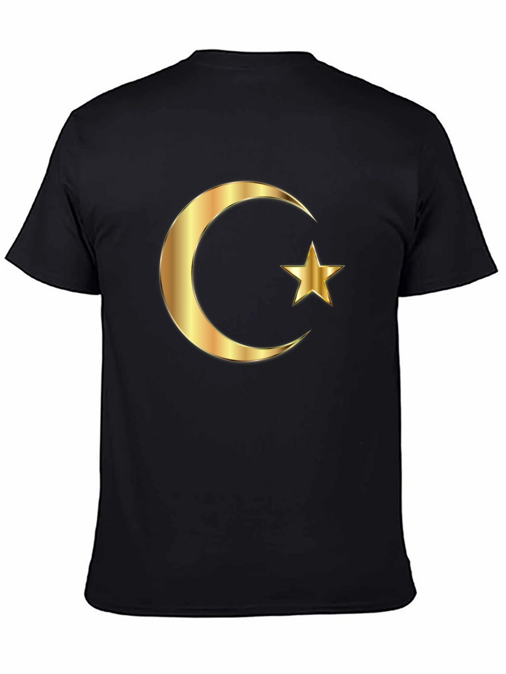 Crescent Moon & Star Graphic Black T-Shirt