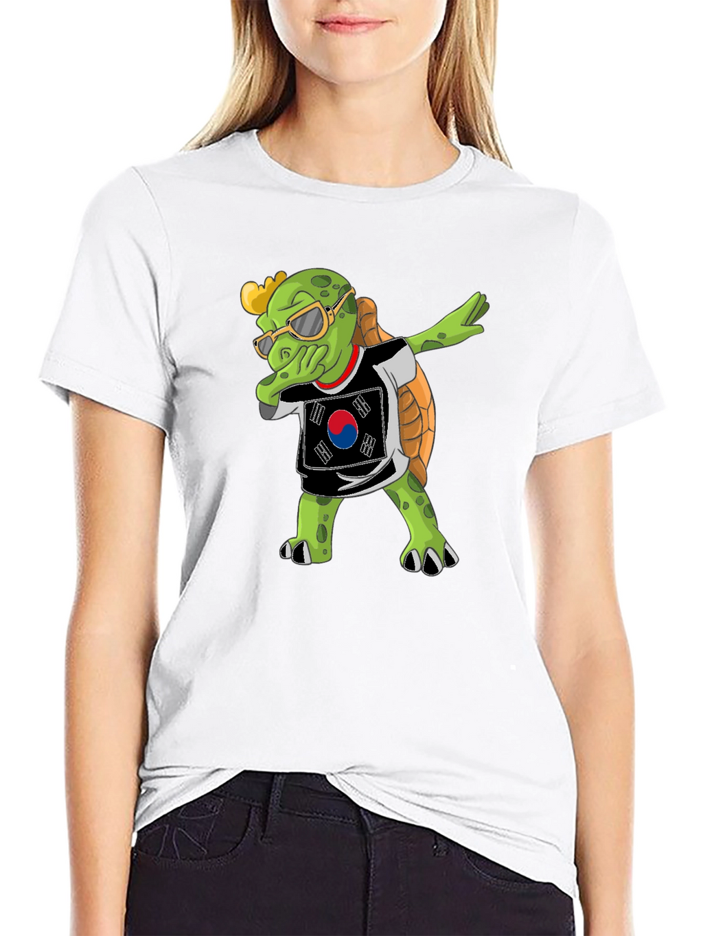 Dabbing Turtle South Korea Flag T-Shirt
