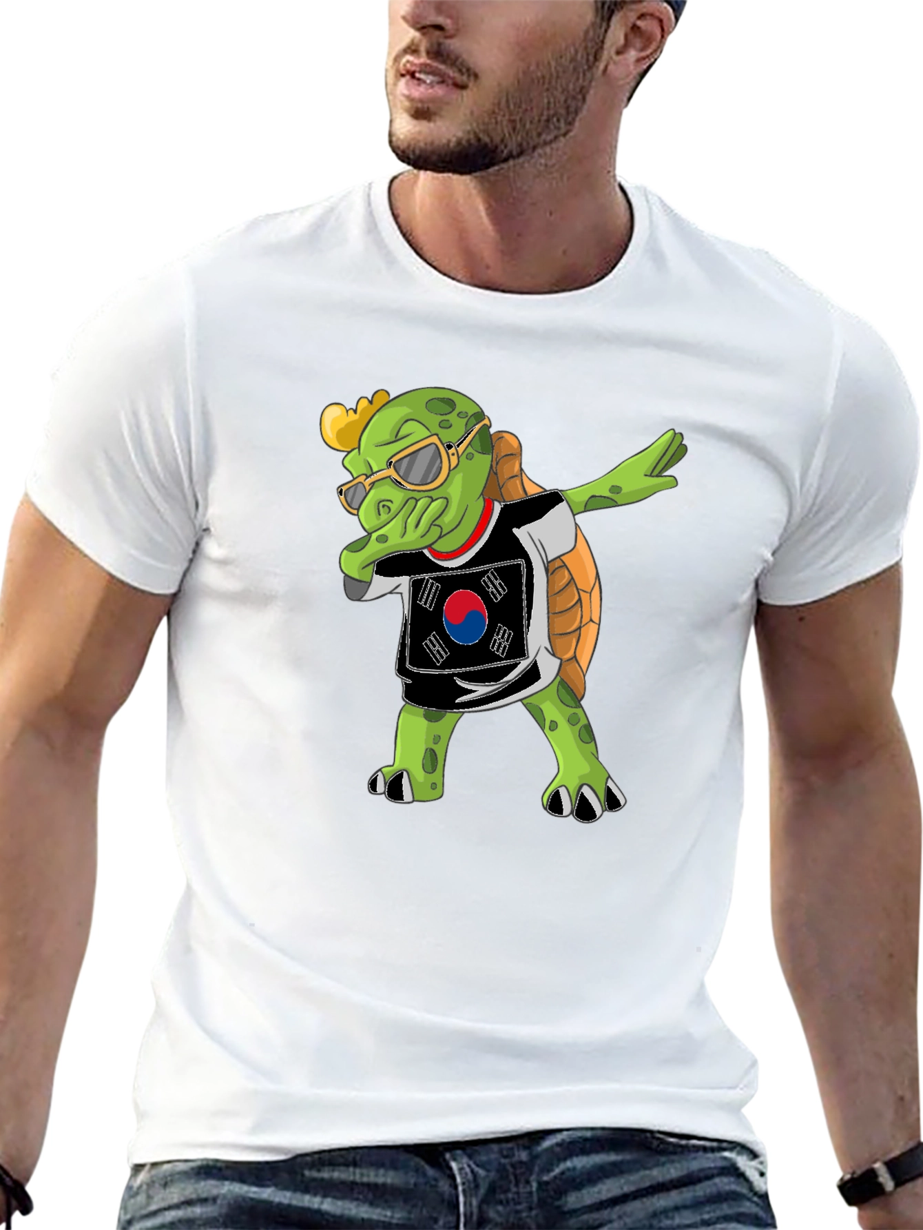 Dabbing Turtle South Korea Flag T-Shirt