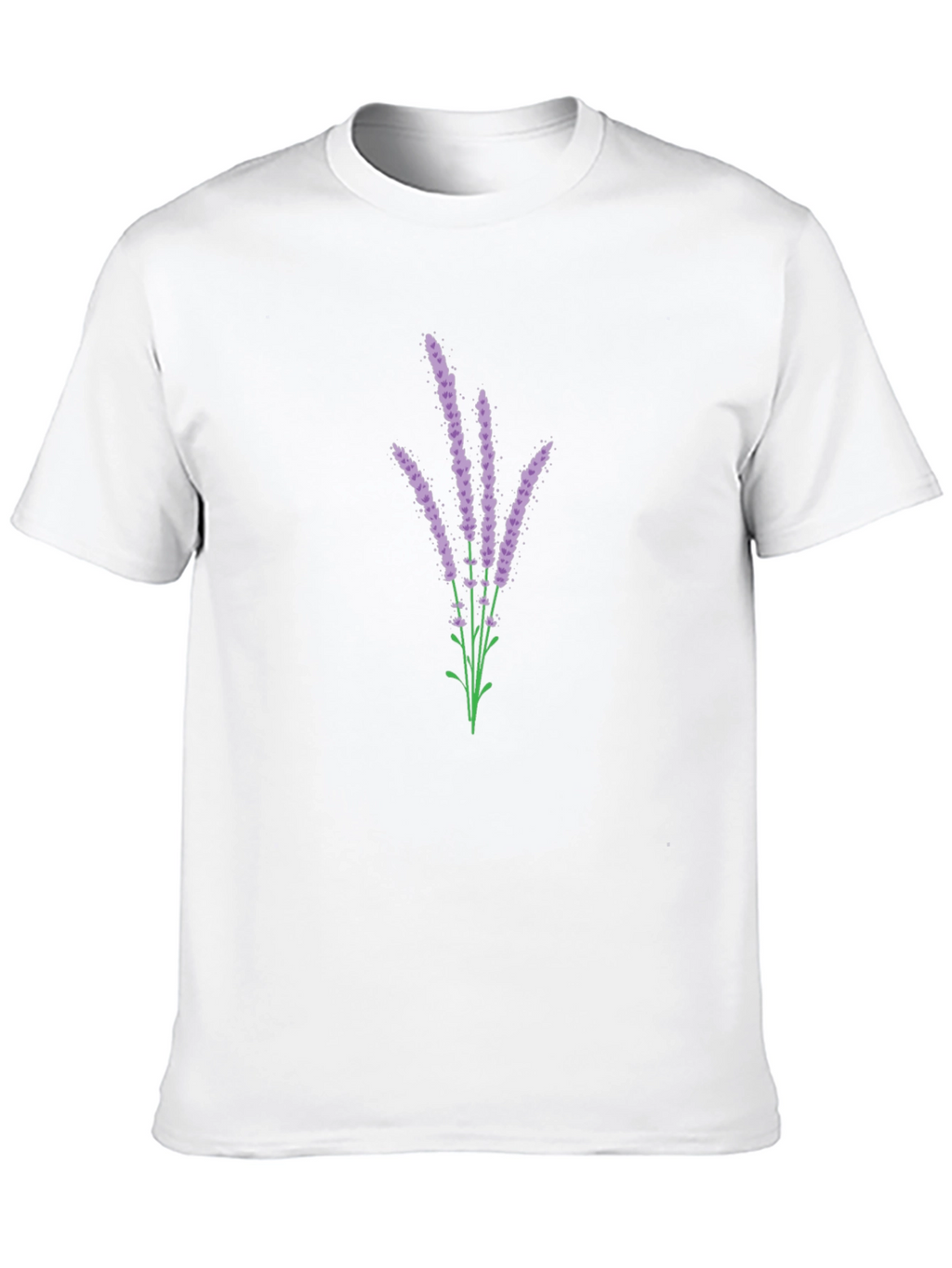 Lavender Bouquet Graphic Black T-Shirt