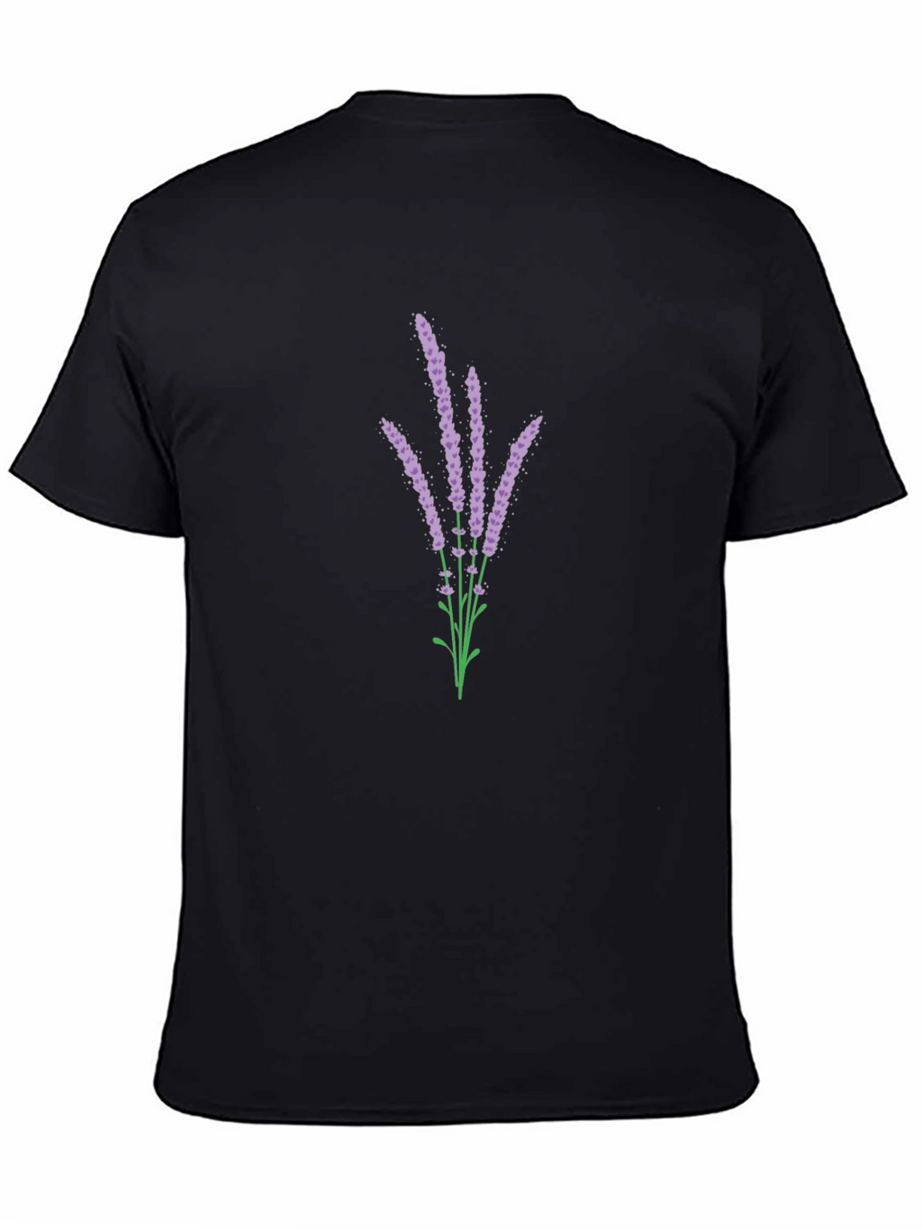 Lavender Bouquet Graphic Black T-Shirt