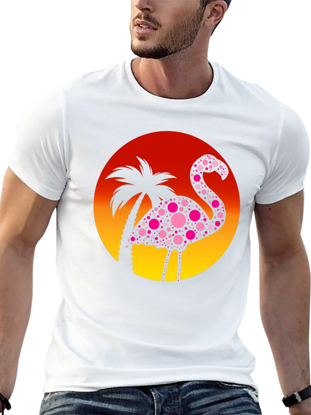 Tropical Flamingo Graphic T-Shirt