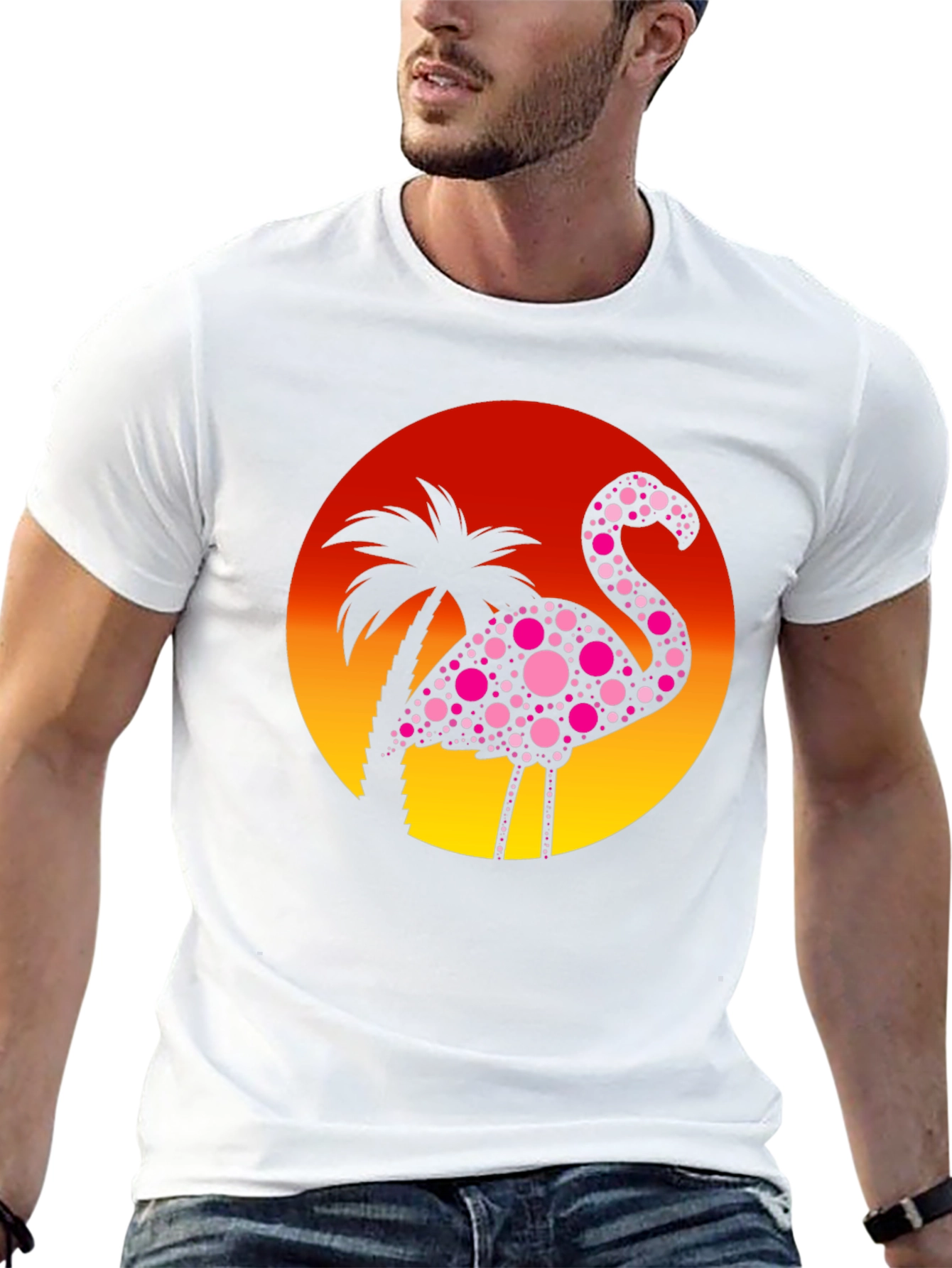 Tropical Flamingo Graphic T-Shirt