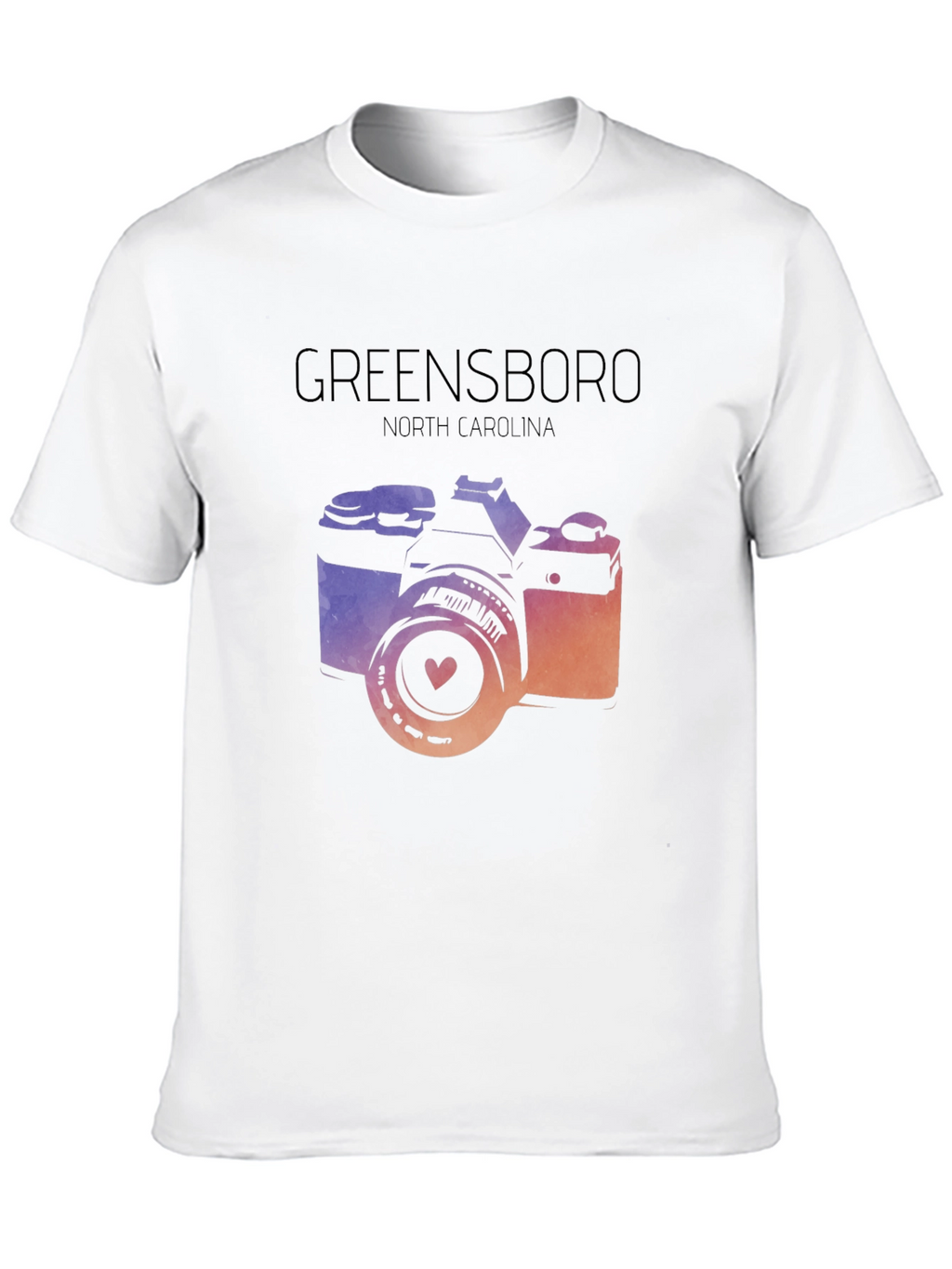 Greensboro NC Camera Graphic Tee - Black