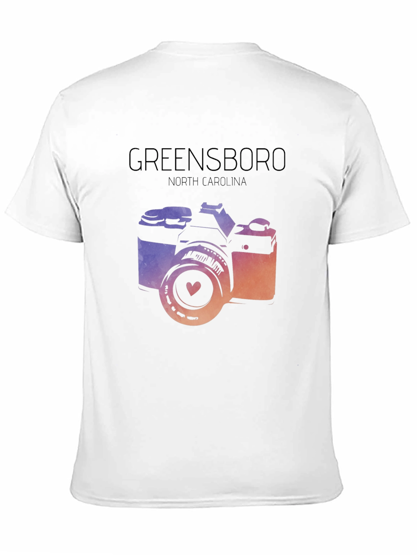 Greensboro NC Camera Graphic Tee - Black