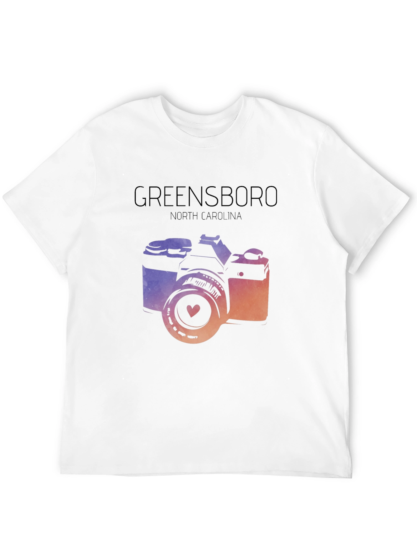 Greensboro NC Camera Graphic Tee - Black