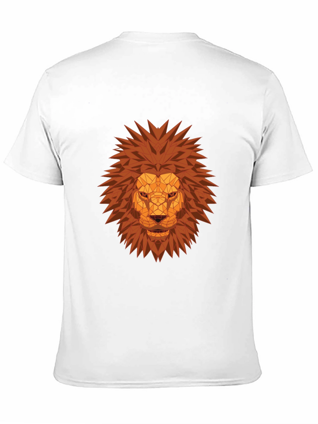 Geometric Lion Head Black T-Shirt