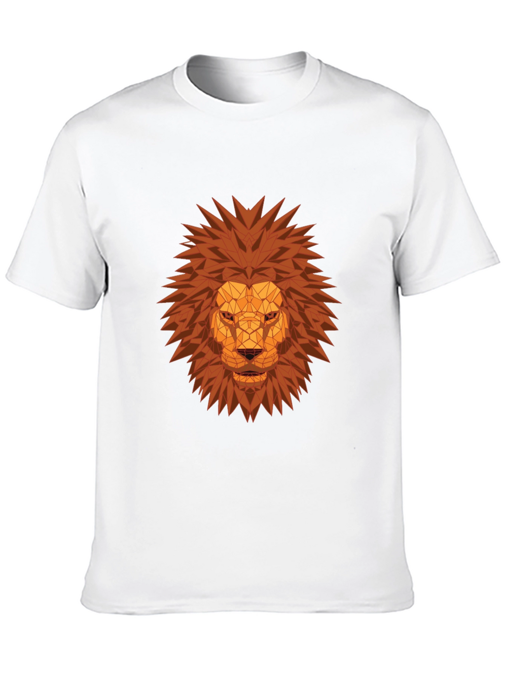 Geometric Lion Head Black T-Shirt