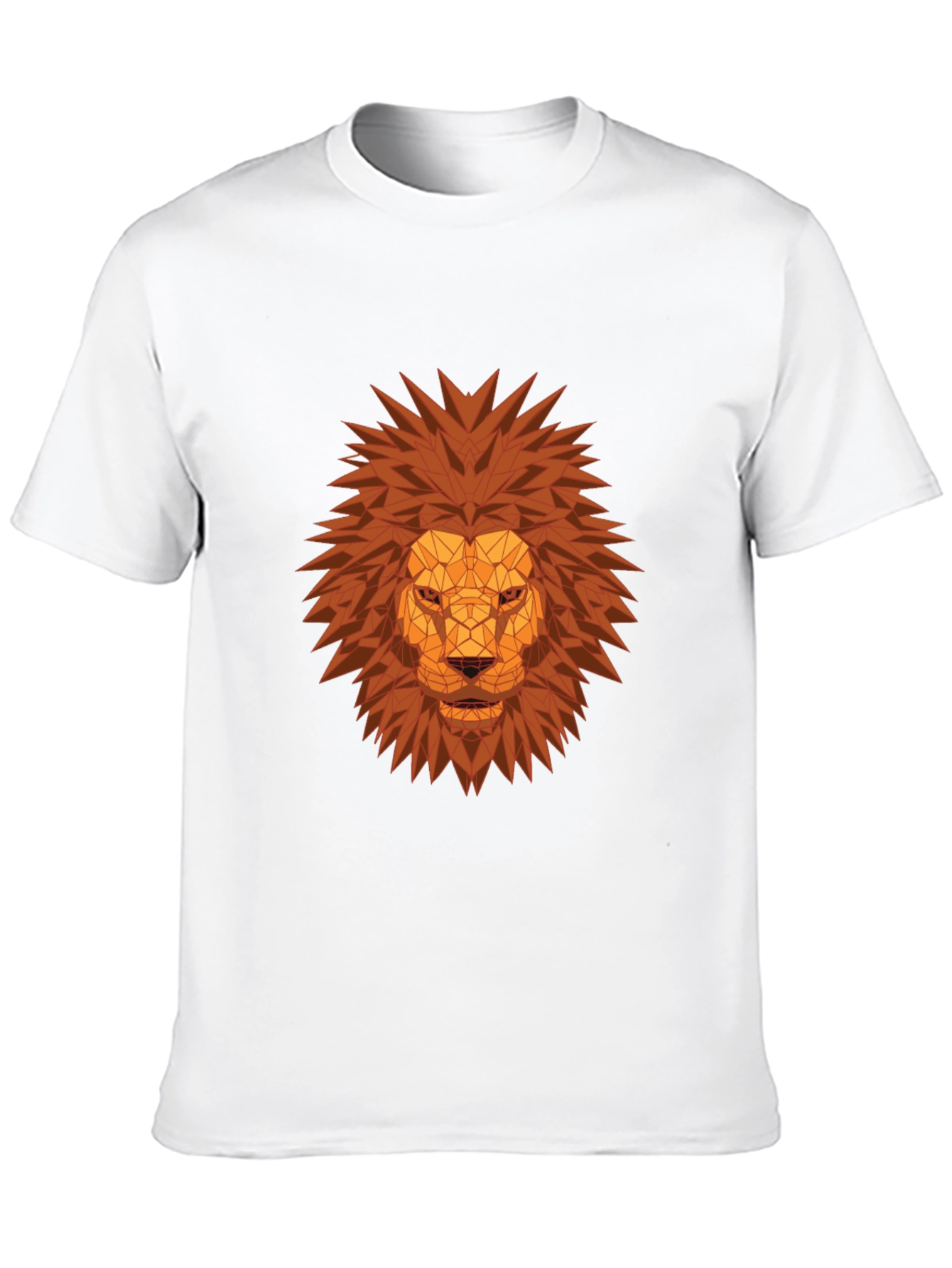 Geometric Lion Head Black T-Shirt