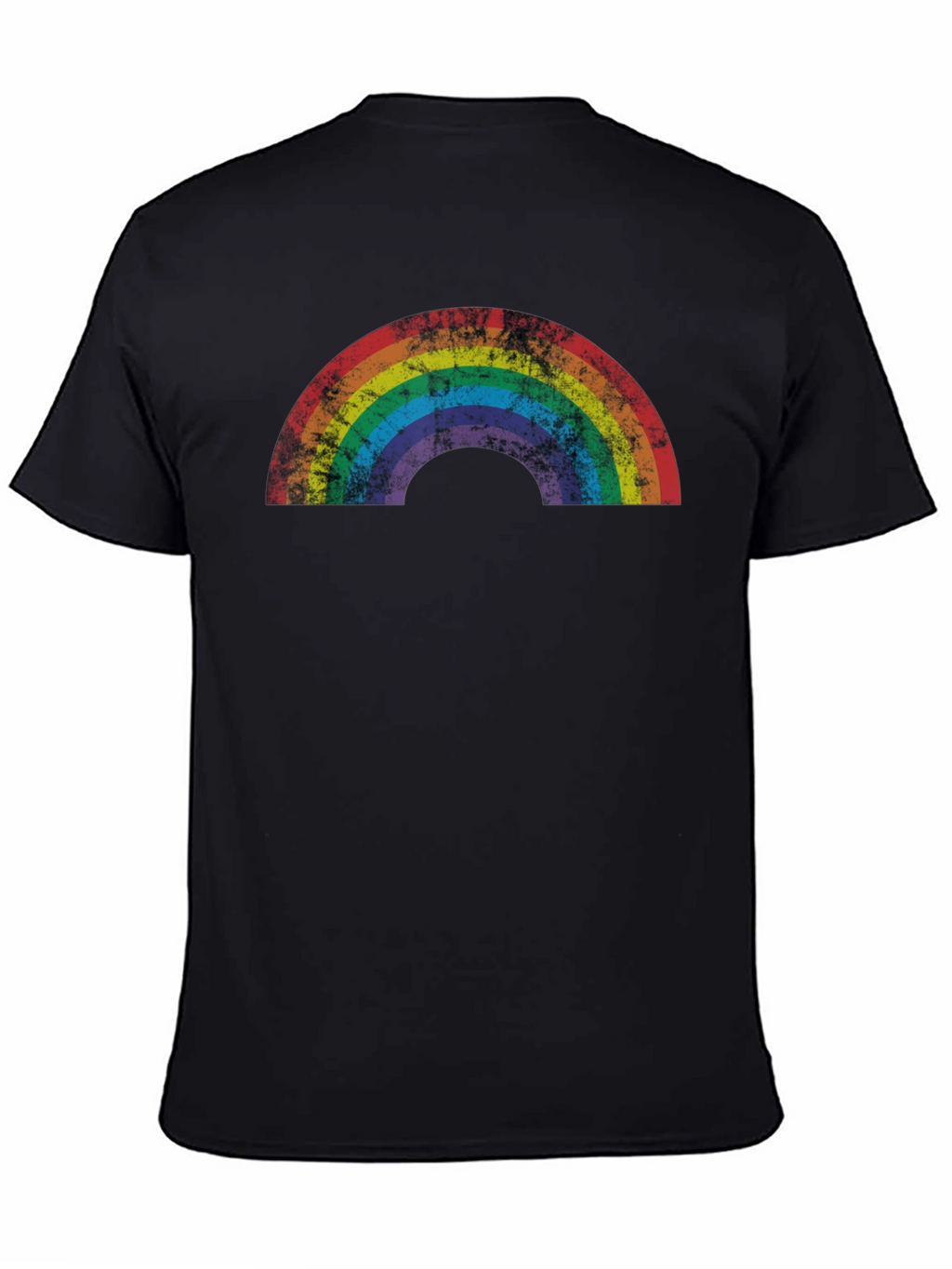 Retro Rainbow Graphic Tee - Distressed Pride Shirt