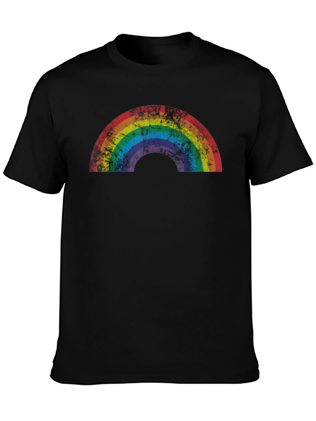 Retro Rainbow Graphic Tee - Distressed Pride Shirt