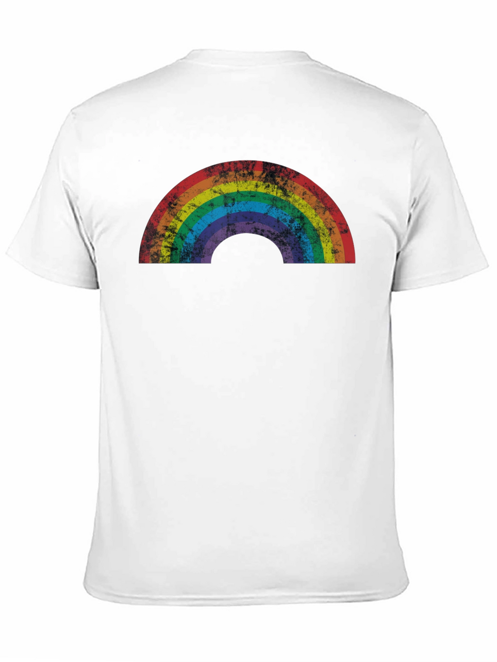Retro Rainbow Graphic Tee - Distressed Pride Shirt
