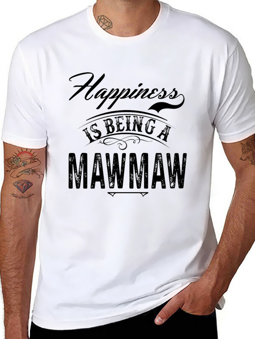 Happiness Is Being A Mawmaw Black T-Shirt