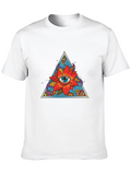Eye Flower Triangle Graphic Tee - Black