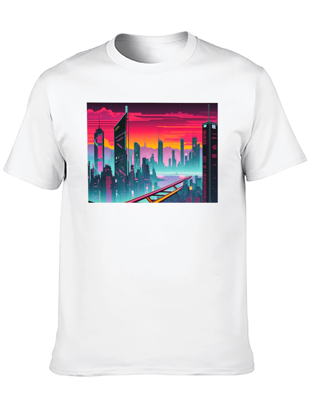 Cyberpunk Cityscape Graphic T-Shirt