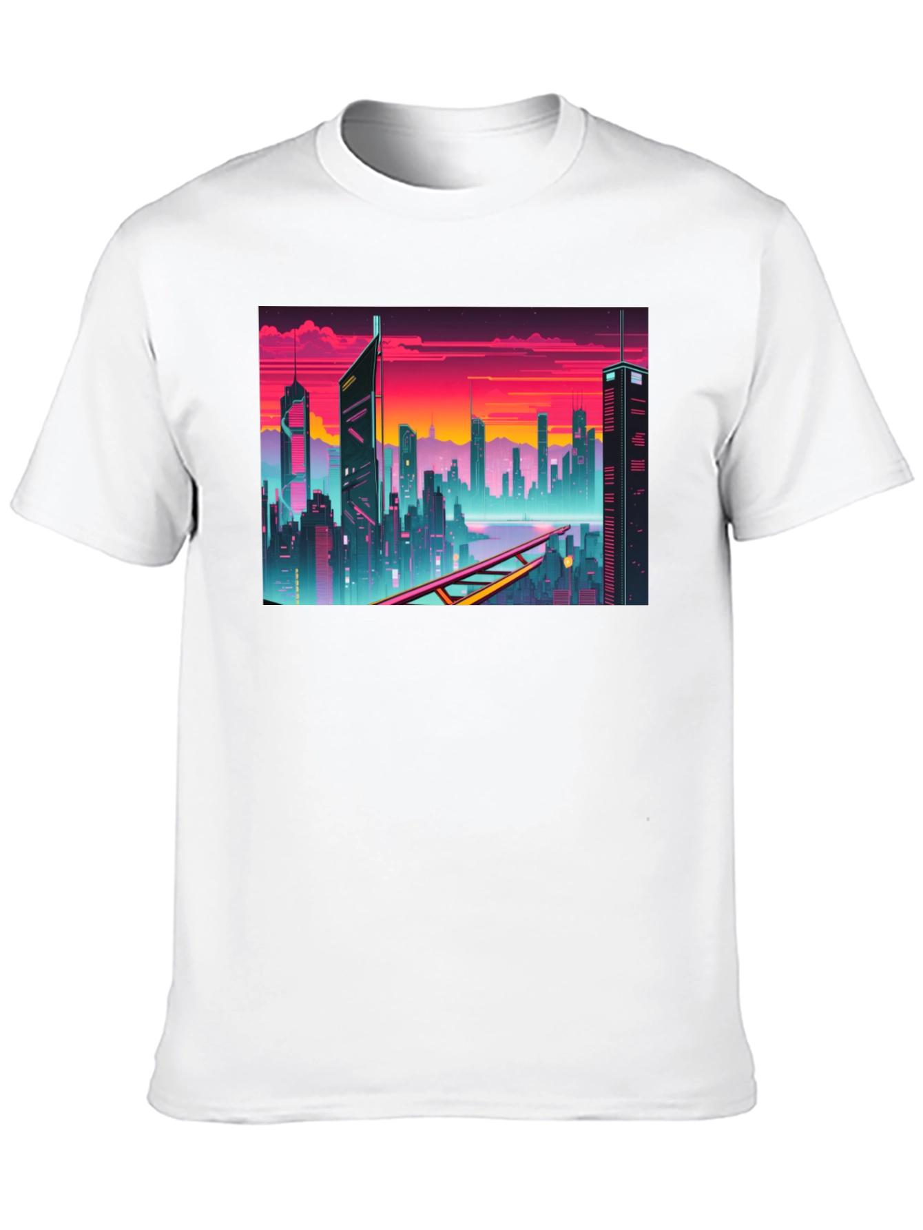 Cyberpunk Cityscape Graphic T-Shirt