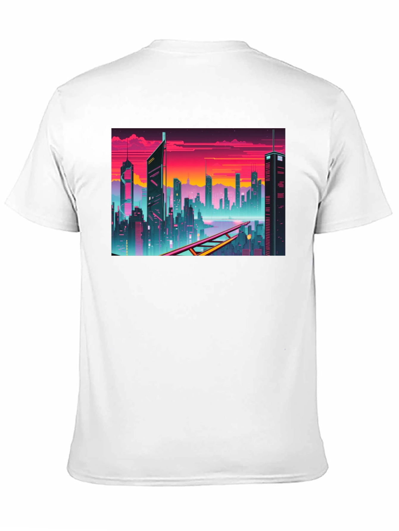 Cyberpunk Cityscape Graphic T-Shirt