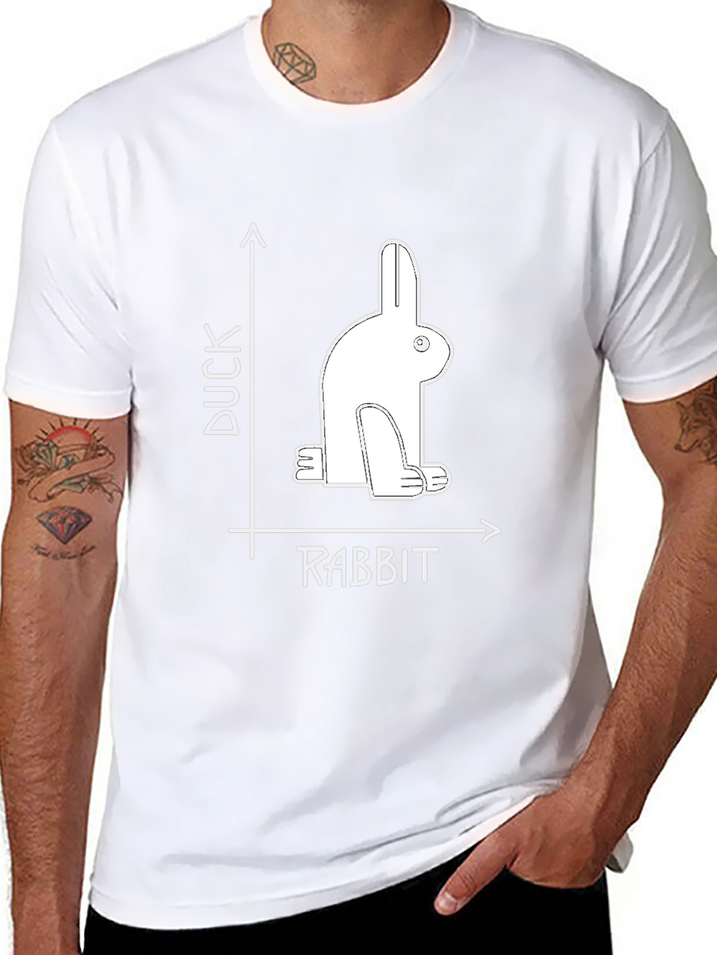 Duck Rabbit Illusion Graphic Tee - Visual Puzzle T-Shirt