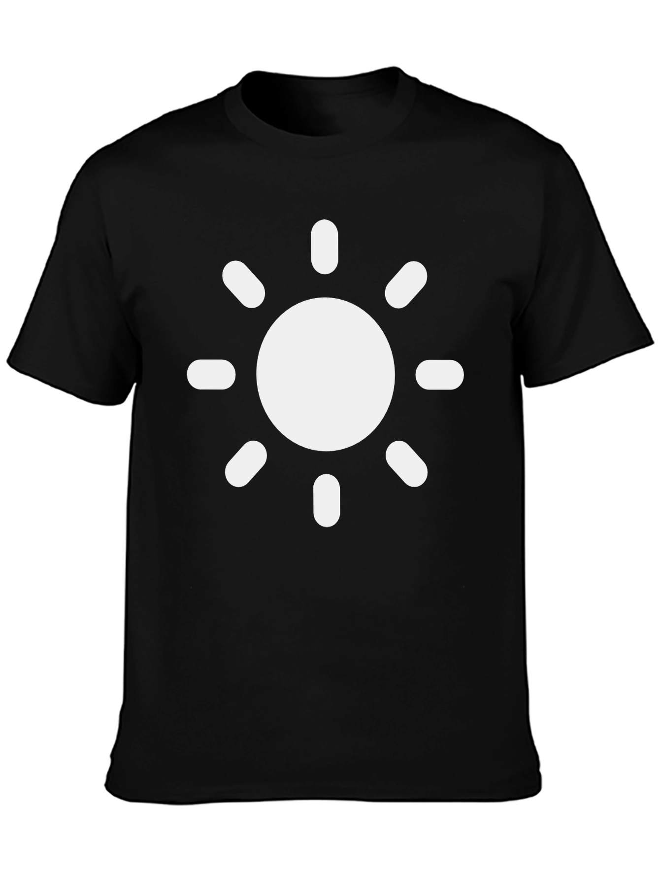 Black T-Shirt with Sun Graphic Print