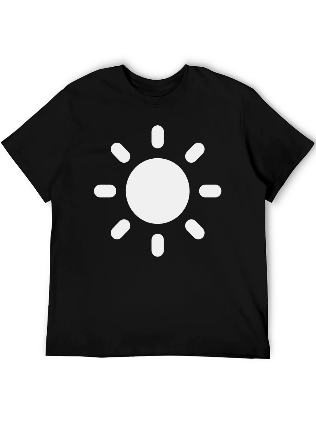 Black T-Shirt with Sun Graphic Print