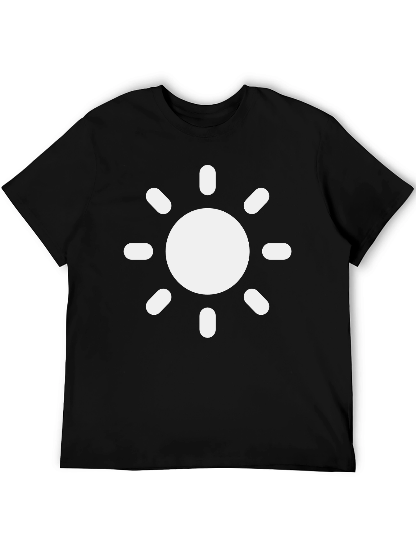 Black T-Shirt with Sun Graphic Print