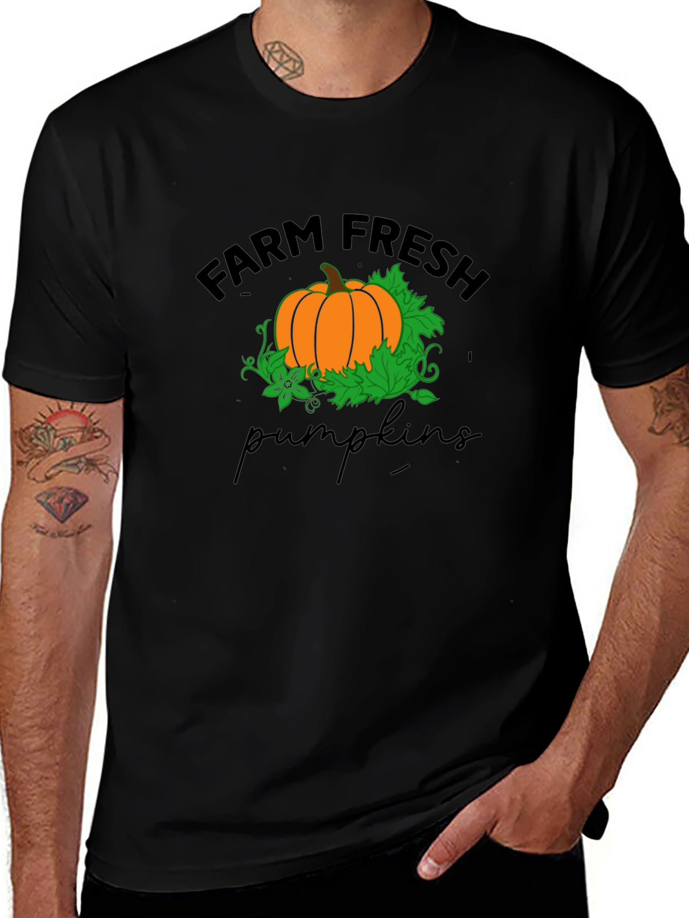 Farm Fresh Pumpkins T-Shirt - Black