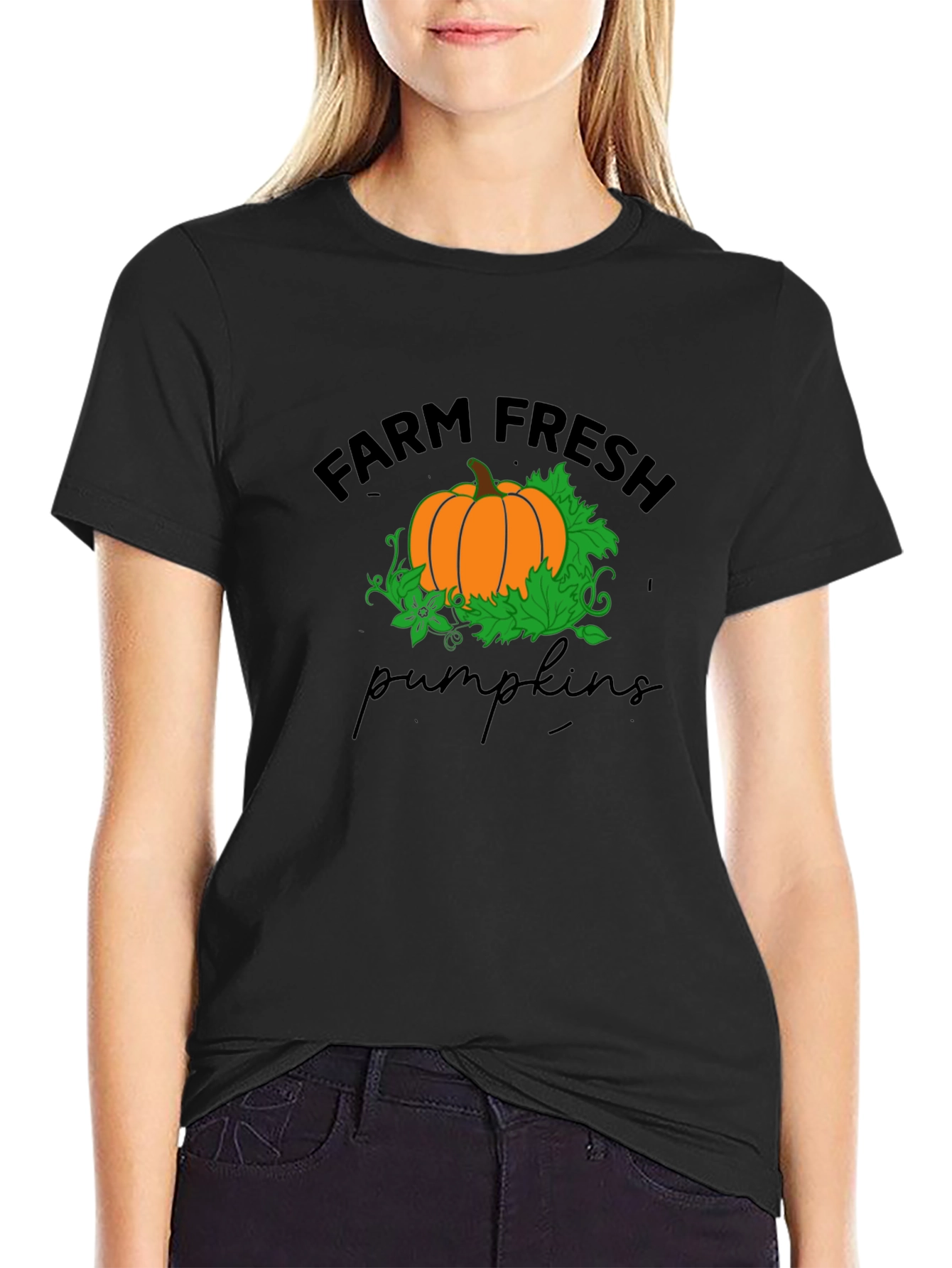 Farm Fresh Pumpkins T-Shirt - Black