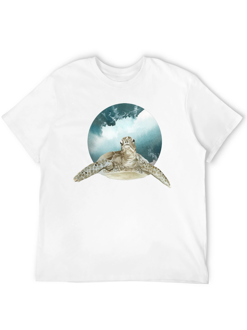 Sea Turtle Graphic Print Black T-Shirt