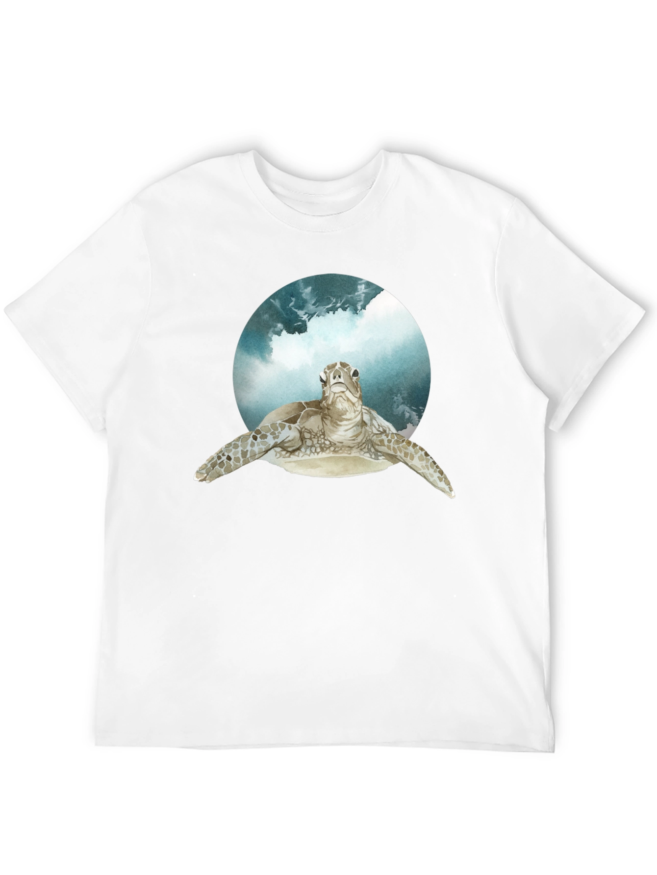 Sea Turtle Graphic Print Black T-Shirt