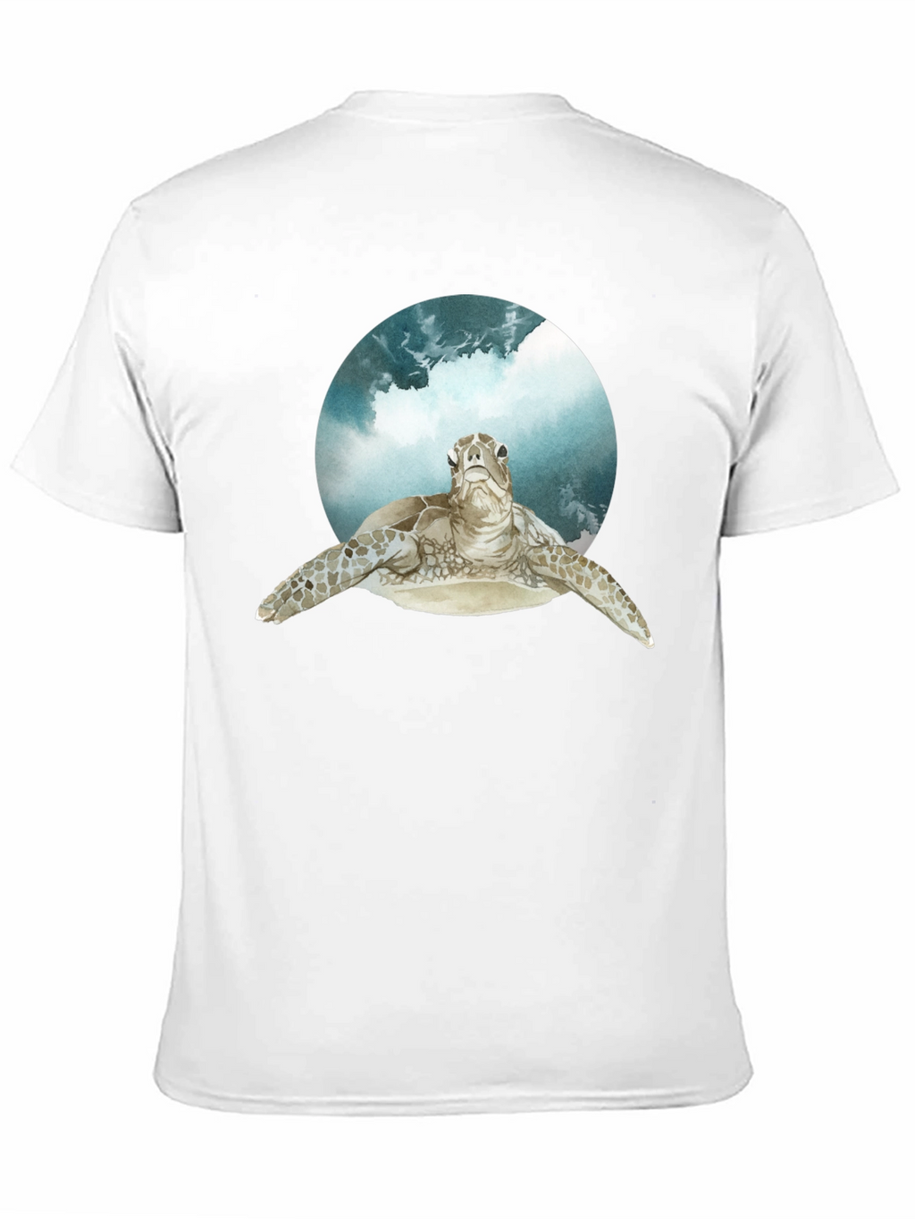 Sea Turtle Graphic Print Black T-Shirt