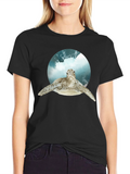 Sea Turtle Graphic Print Black T-Shirt
