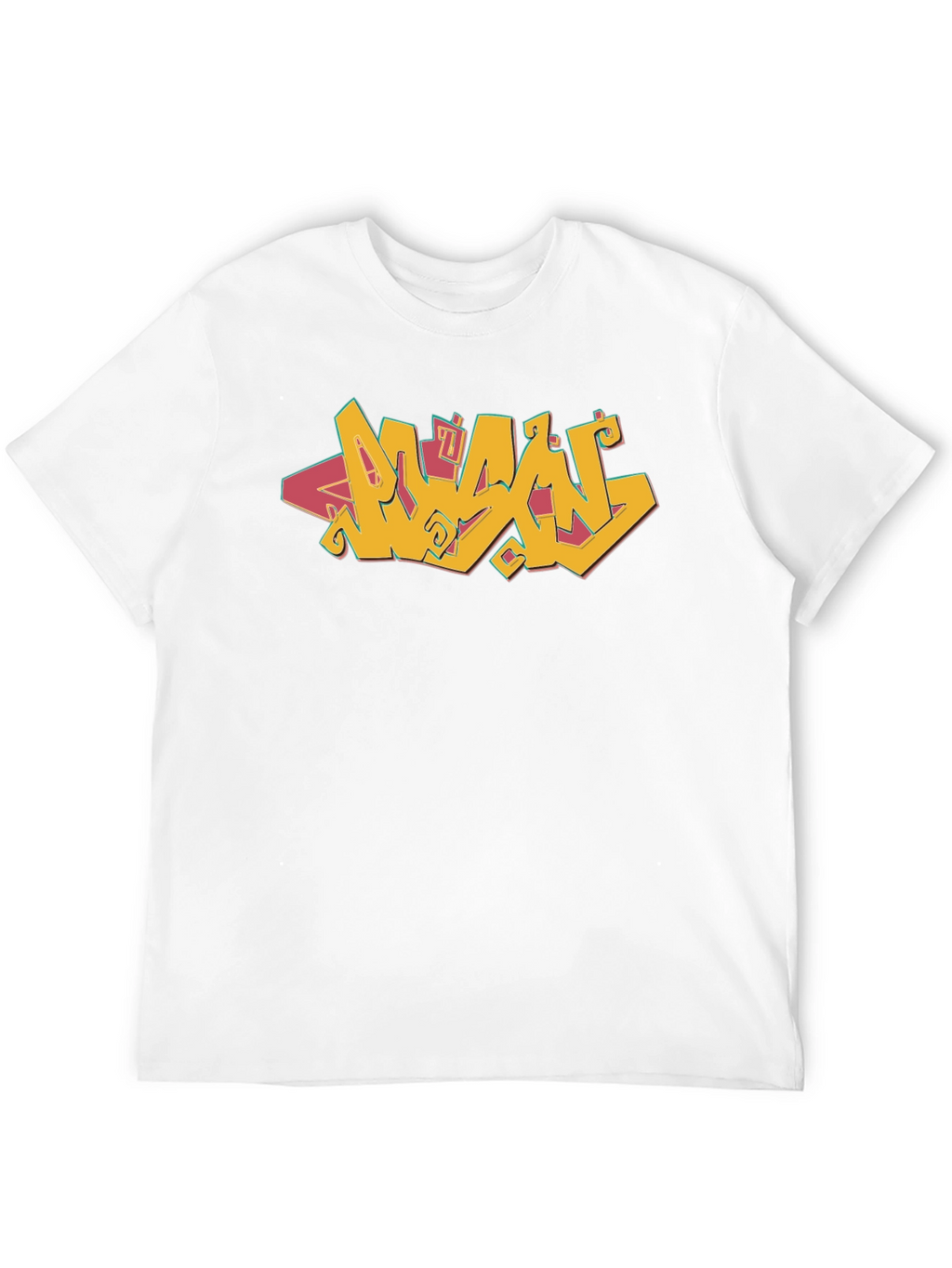 Graffiti Style Graphic Tee - Black Cotton Blend