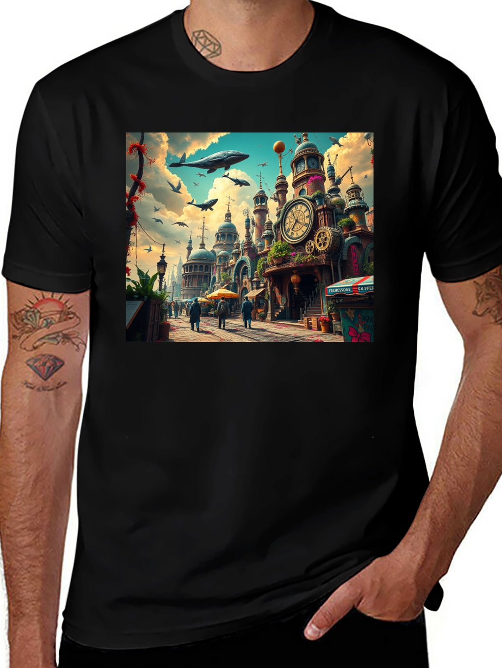 Steampunk City T-Shirt - Artistic Design