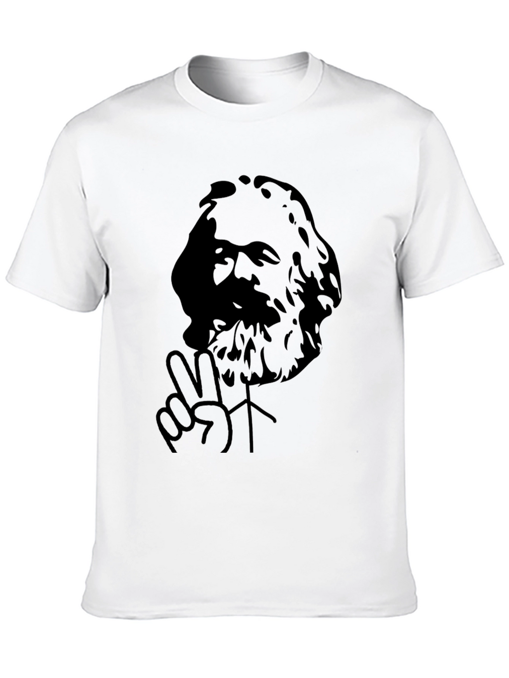 Karl Marx Peace Sign Black T-Shirt