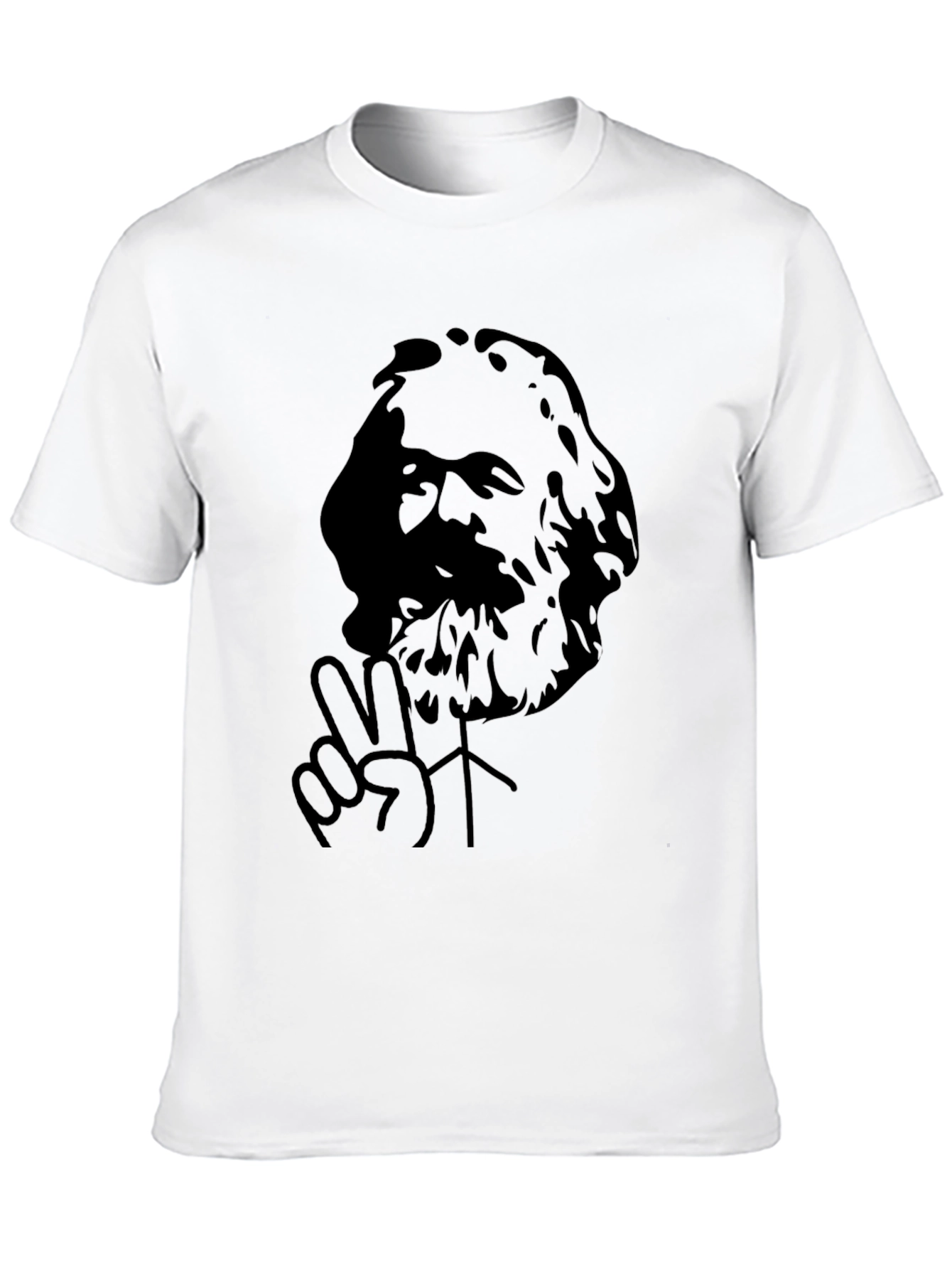 Karl Marx Peace Sign Black T-Shirt