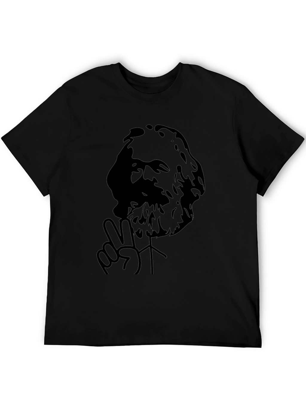 Karl Marx Peace Sign Black T-Shirt