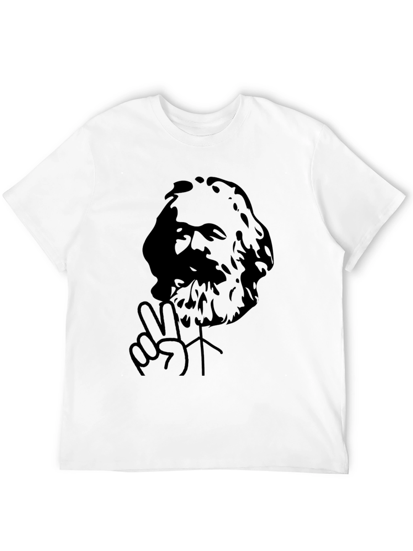 Karl Marx Peace Sign Black T-Shirt